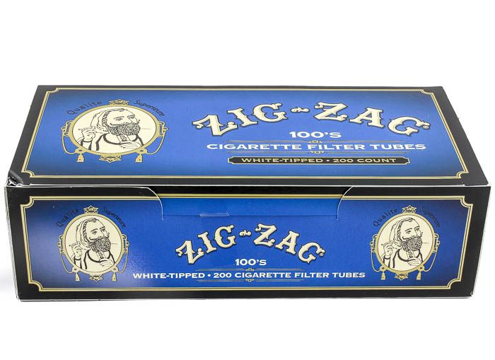 Zig Zag tubes 200 ct. Blue 100 mm